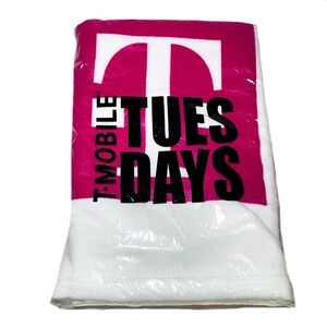 Beach Towel Promo T-Mobile Tuesdays Swag Hot Pink Stripes Bath Pool Polyester